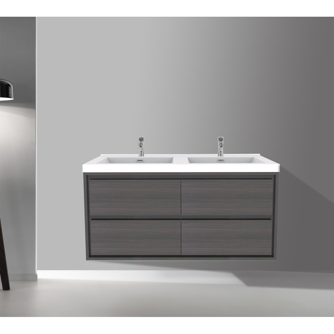 Azden 47" Wall-Mounted Double Bathroom Vanity Set